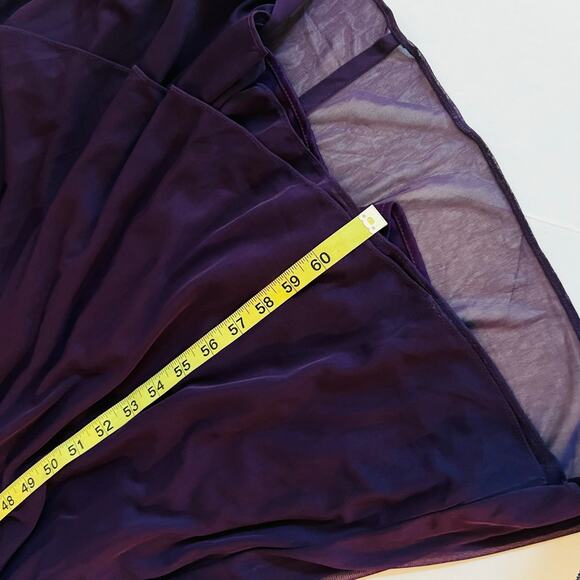 Xscape Short Beaded Sleeve V Neck Draped Dress Size 18W NWT Plum - Picture 8 of 9